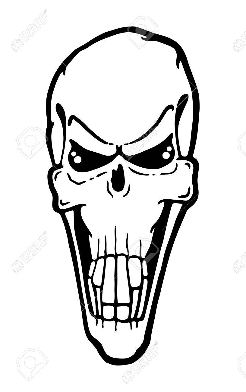 816x1300 Scary Evil Skull, Vector Illustration Royalty Free Cliparts