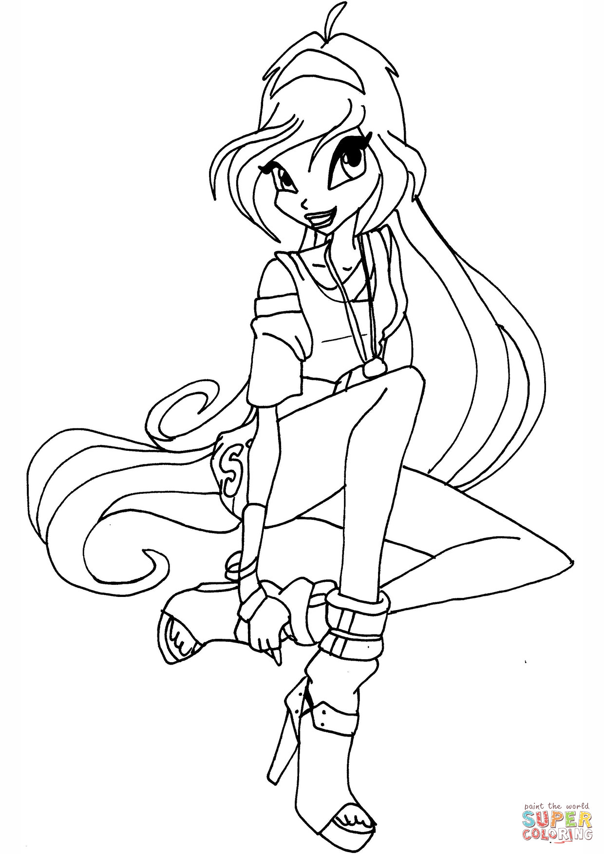 1240x1754 Winx Disco Bloom Coloring Page Free Printable Coloring Pages