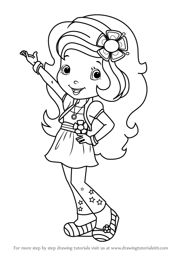 596x843 Learn How To Draw Orange Blossom From Strawberry Shortcake