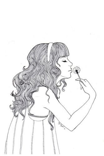 333x499 Dandelion Drawing Girl Hair Illustration Pretty