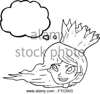 340x320 Woman With Crazy Hair Blowing A Bubble Gum Bubble Stock Photo