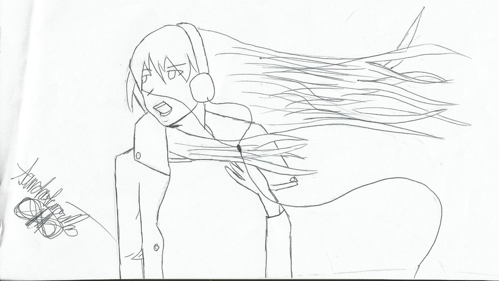 1024x578 Anime Girl With Hair Blowing In Wind By Sondreara