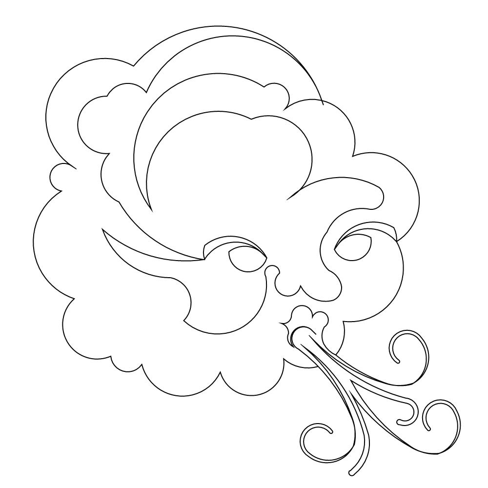 1000x1000 Blowing Wind Clipart