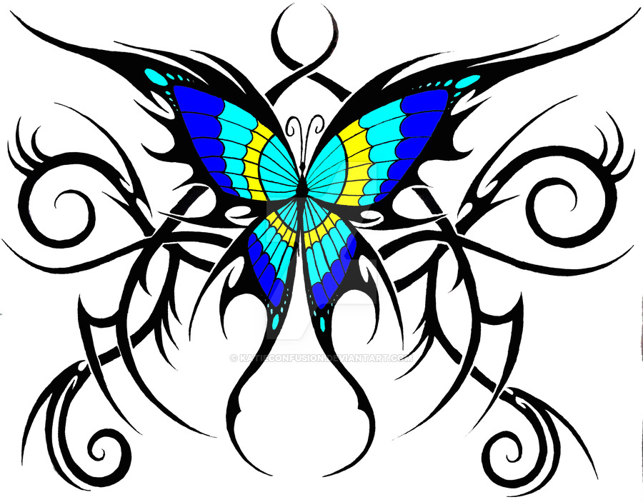 900x703 Tribal Butterfly By Katieconfusion