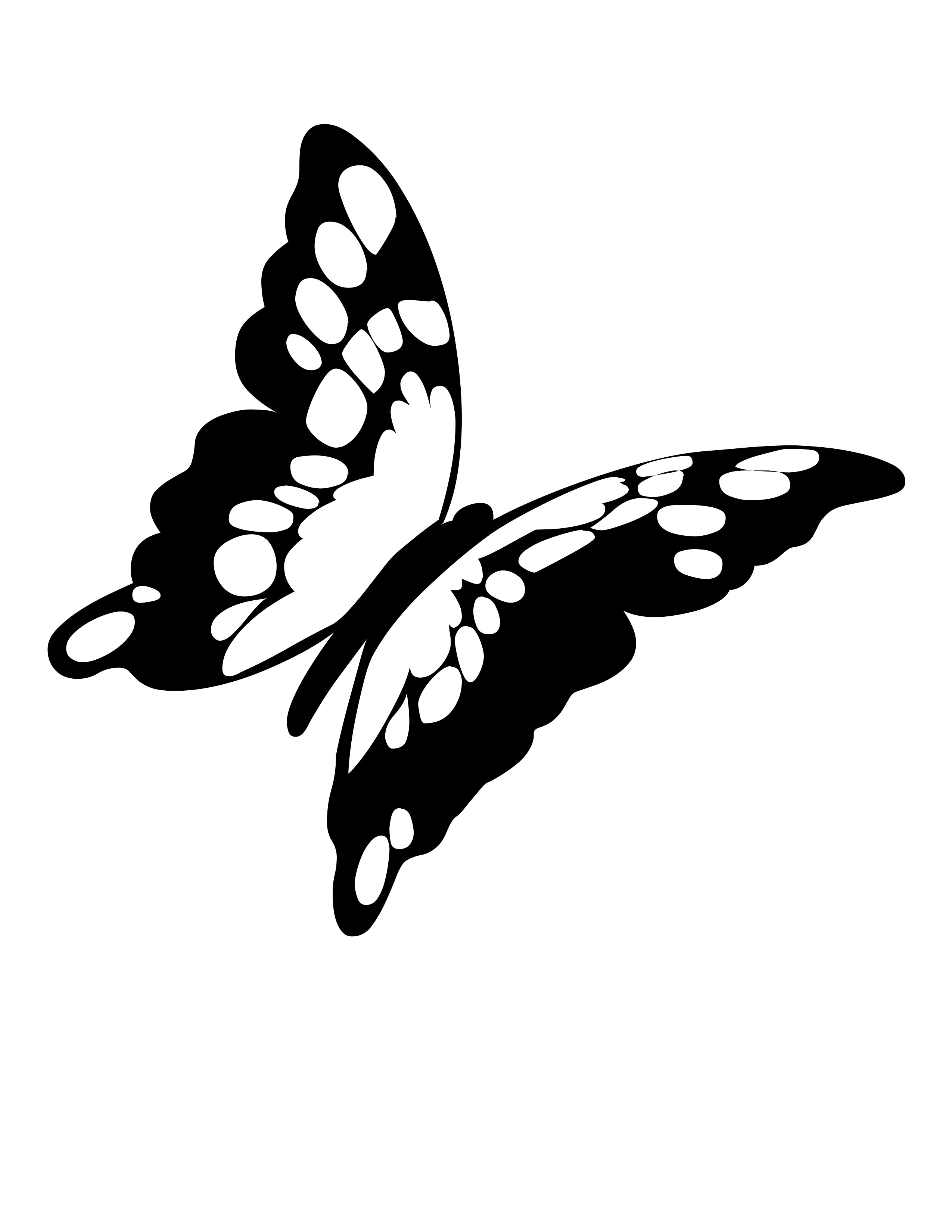 2550x3300 Butterfly Coloring Pages