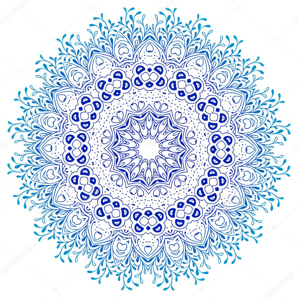 1024x1024 Vector Mandala Ornament. Round Floral Pattern. Hand Drawn