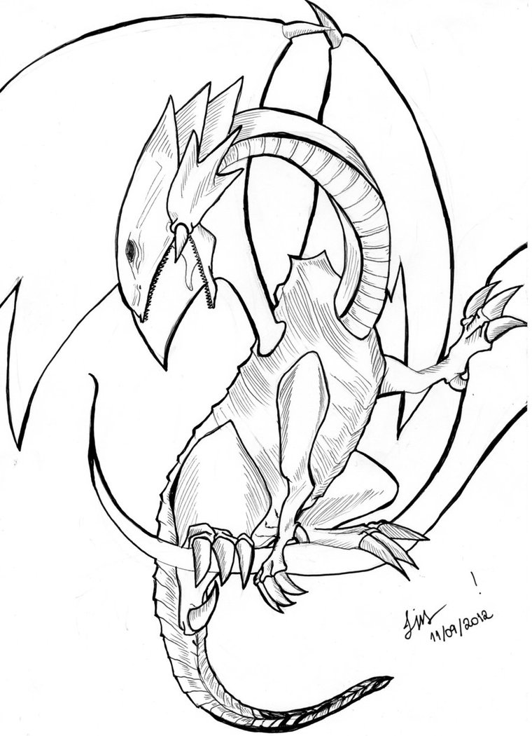 760x1050 Blue Eyes White Dragon Line Art By Thebeww