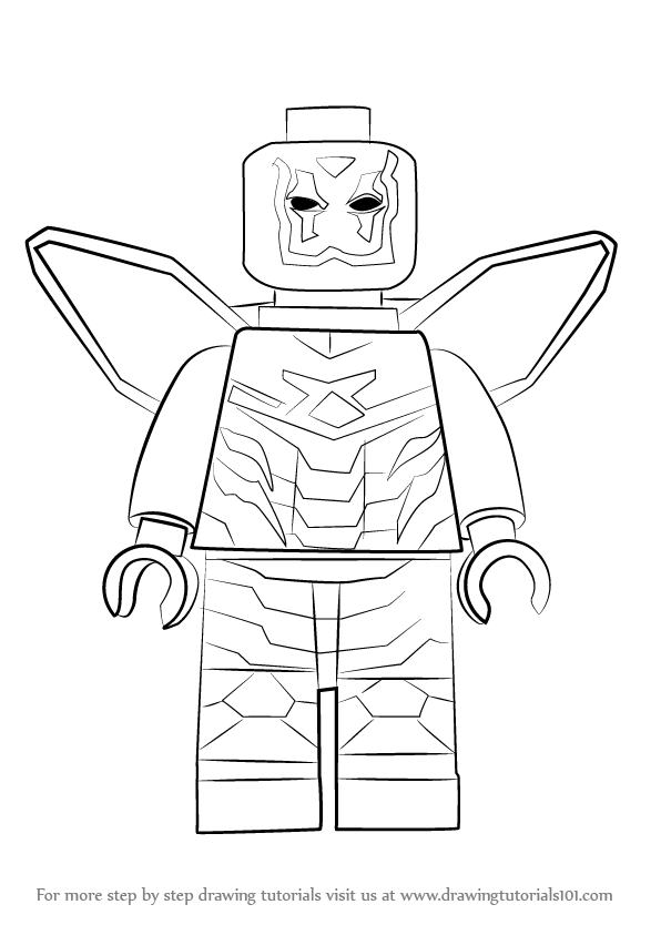 596x843 Learn How To Draw Lego Blue Beetle (Lego) Step By Step Drawing