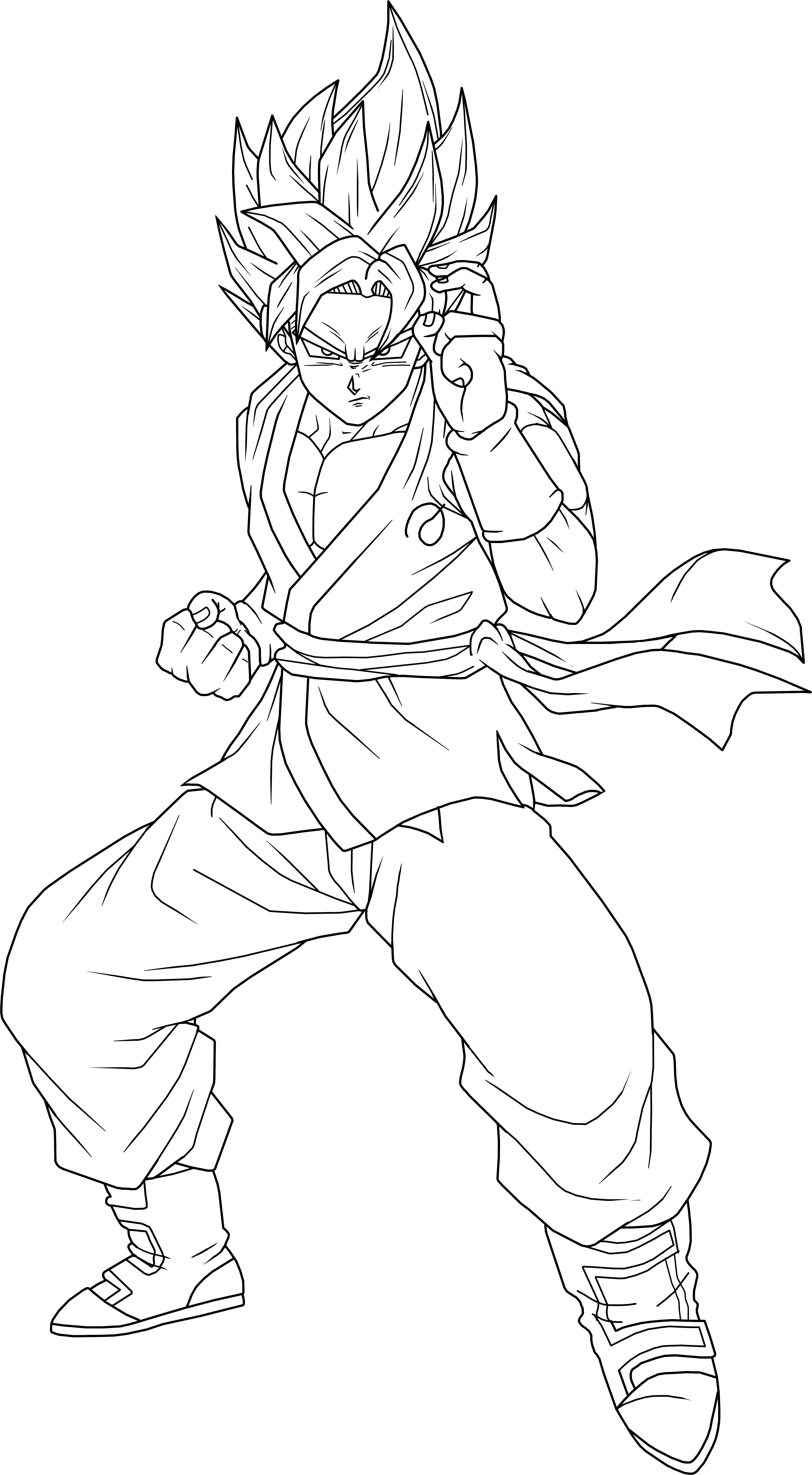 4194x7618 Super Saiyan Blue Goku Lineart By Brusselthesaiyan