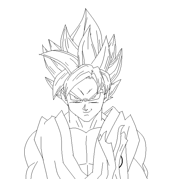600x616 Super Saiyan God 2 Goku With Blue Hair Lineart By Sonbui