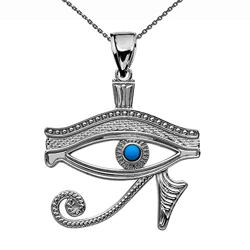 500x500 Sterling Silver Egyptian Blue Eye Of Horus Pendant Necklace 0