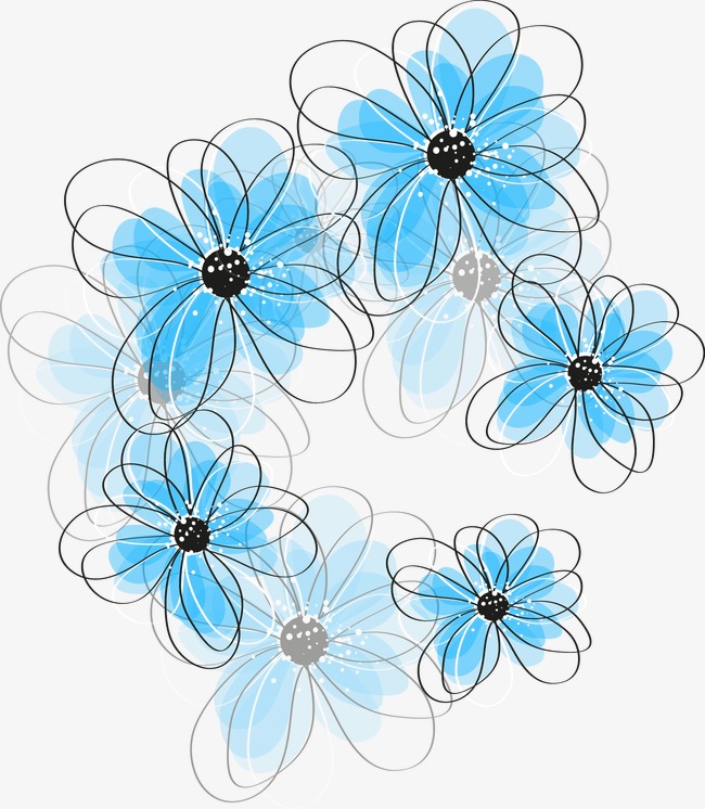 650x746 Flower Line, Flower, Flowers, Blue Png And Vector For Free Download