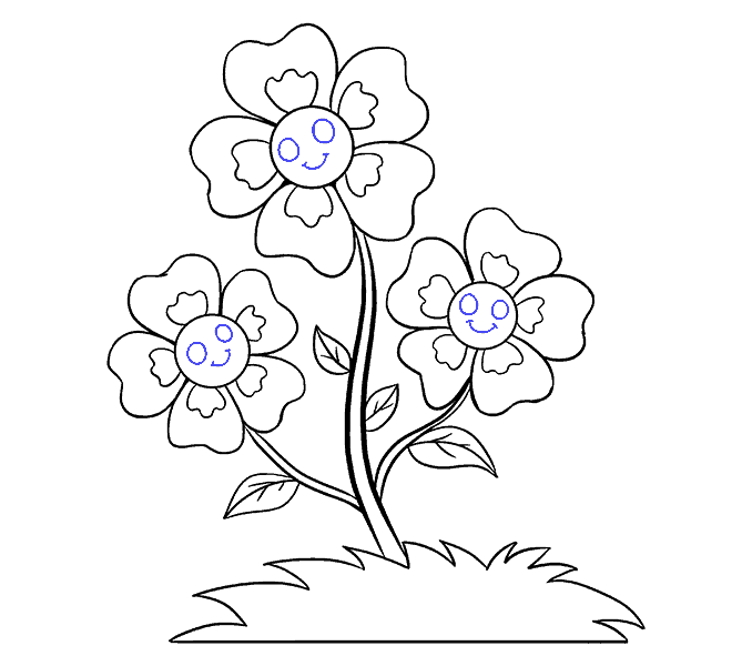 678x600 How To Draw Cartoon Flowers Easy Step By Step Drawing Guides