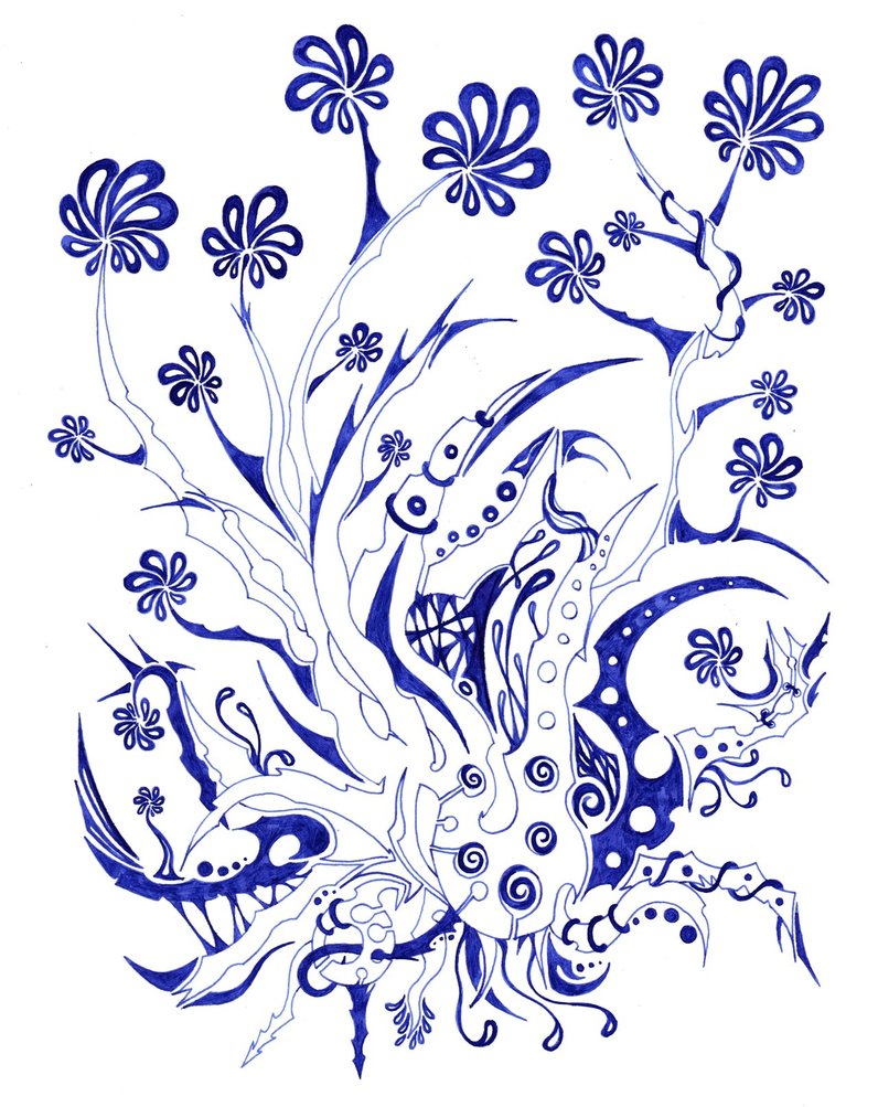 796x1003 Blue Flowers 8 By Dessins Fantastiques