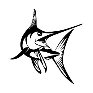 300x300 Swordfish Vinyl Decal