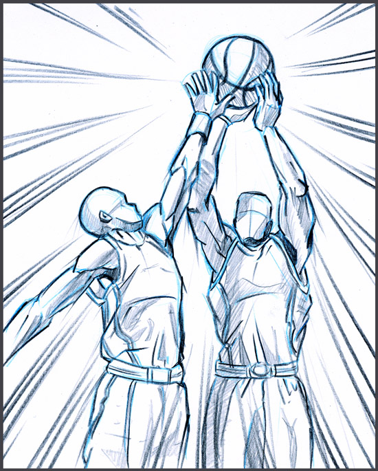 550x685 Life Drawing Basketball Players