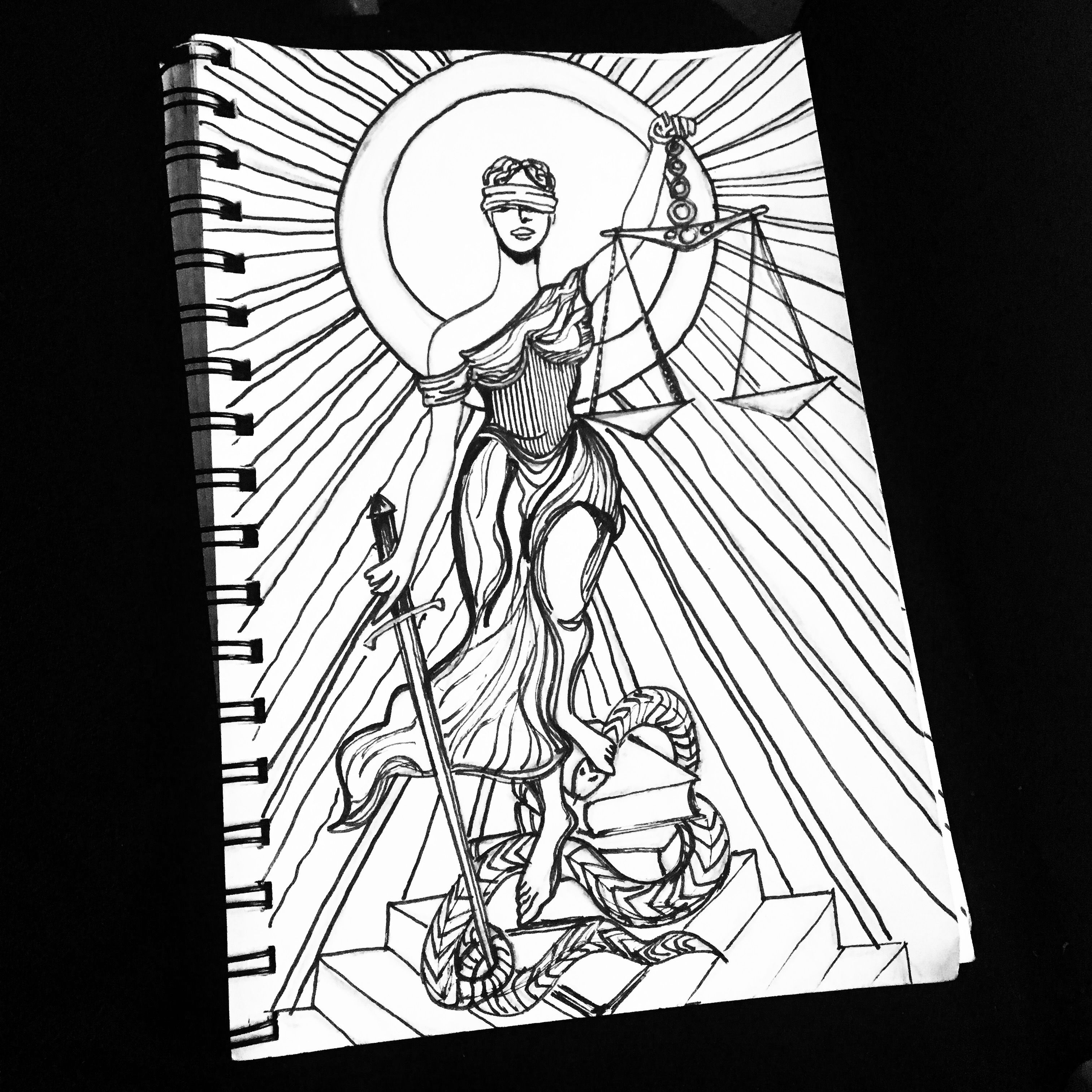 3024x3024 Blind Justice Drawing By Nathan J Taylor Steemit