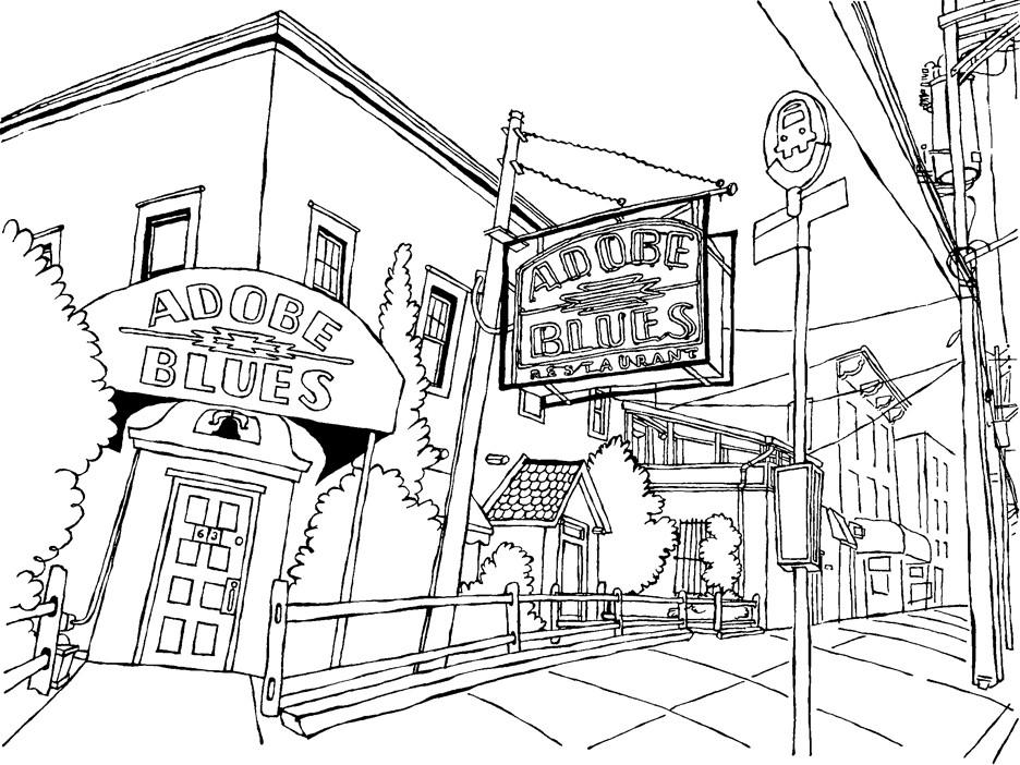 936x702 Adobe Blues Of Staten New York, Original Art (Ink On Paper) John