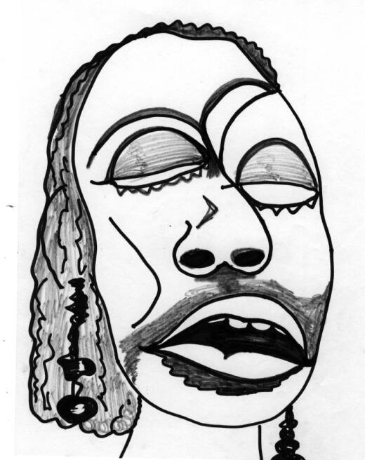 520x656 This Drawing Is Of Ella The Blues Singer. My Drawings