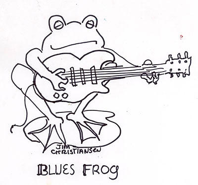 400x372 Blues Frog Drawing By James Christiansen