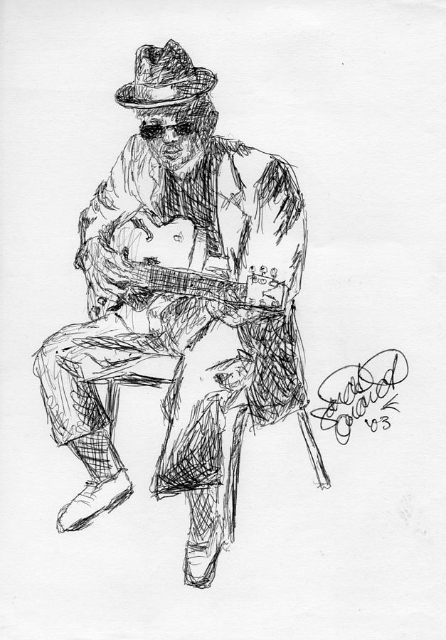 627x900 Blues Man Drawing By Sarah Quandt