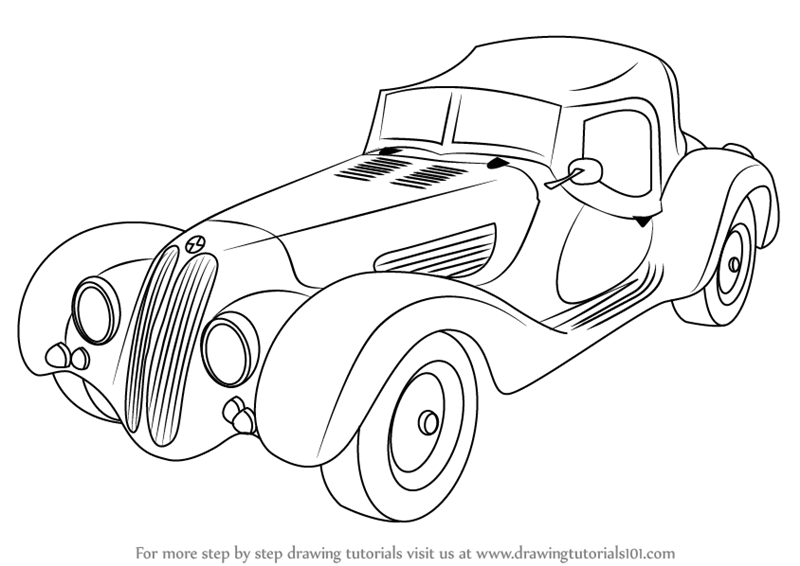 800x566 Learn How To Draw Vintage Bmw Roadster (Vintage) Step By Step