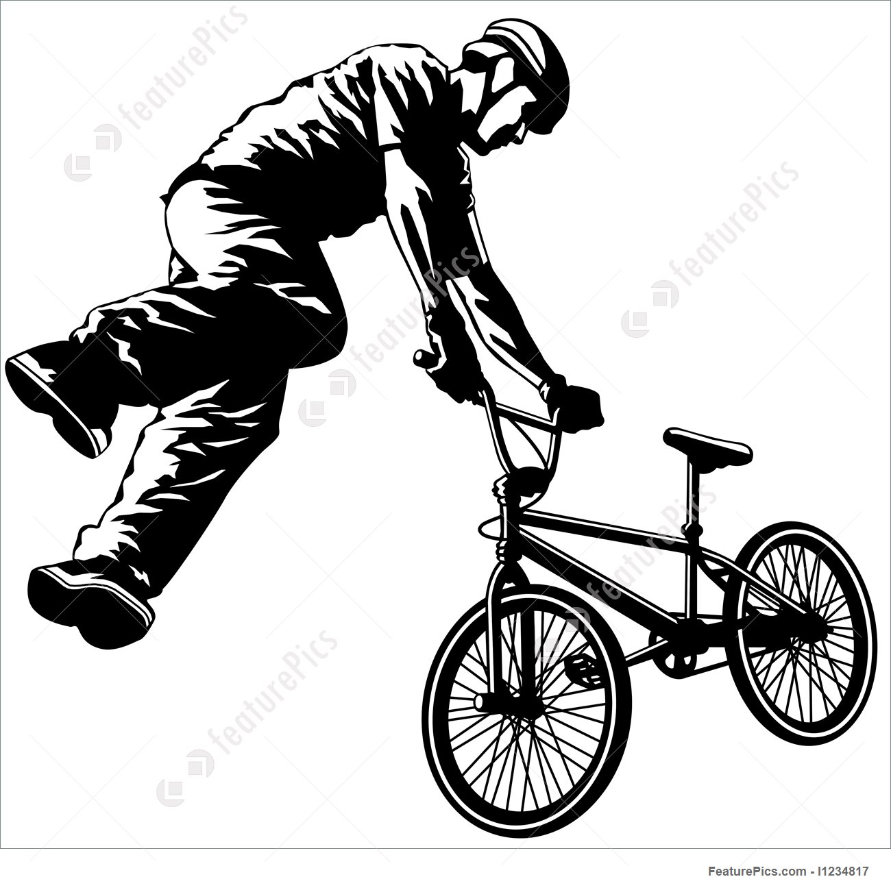 1300x1299 Flying Bmx Stock Illustration I1234817