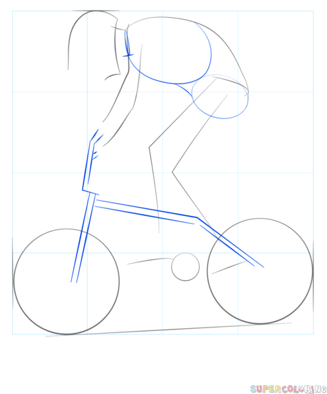 478x575 How To Draw A Bmx Biker Step By Step Drawing Tutorials