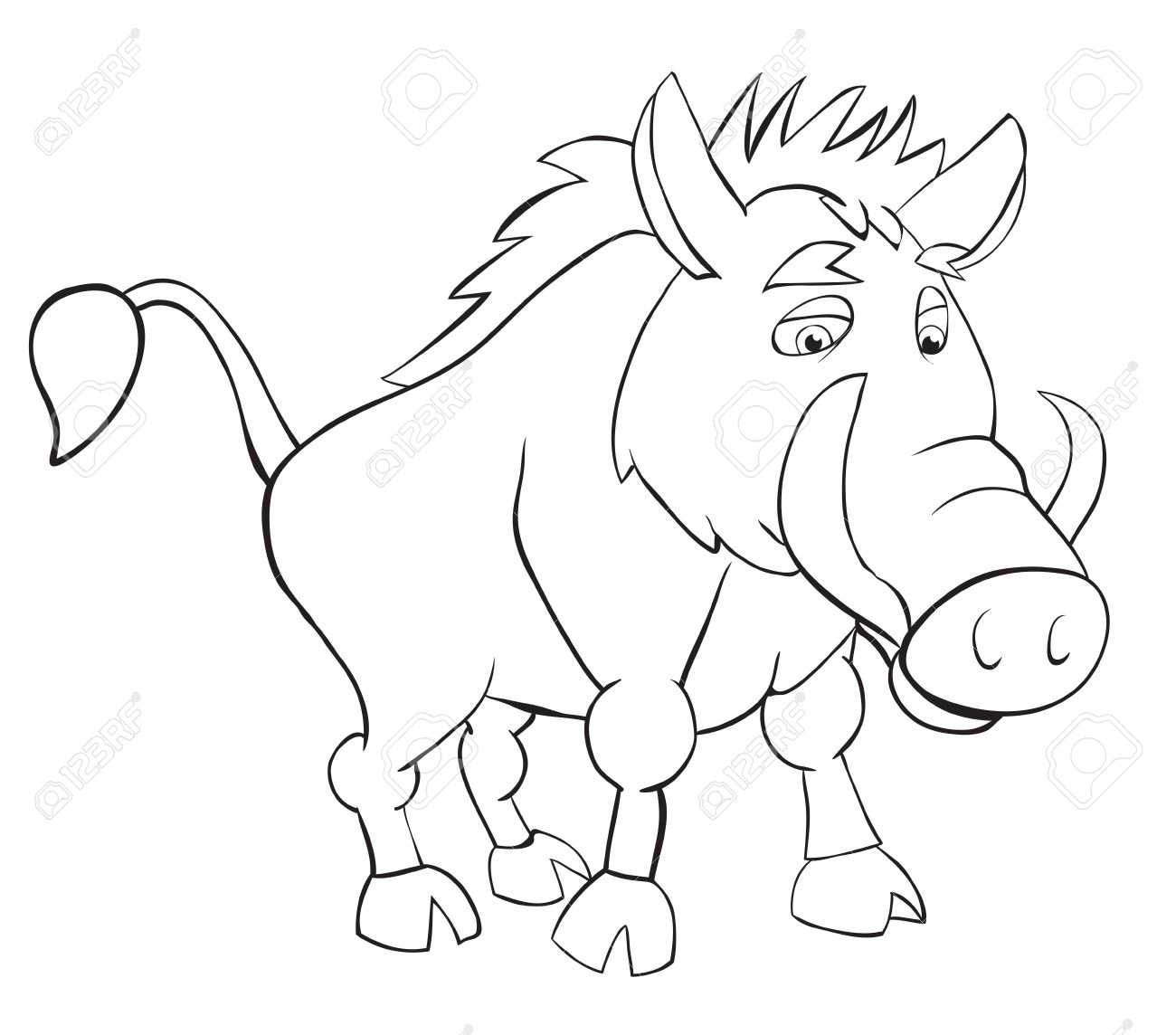1300x1144 Fan Wild Boar. Outline Drawing Royalty Free Cliparts, Vectors,