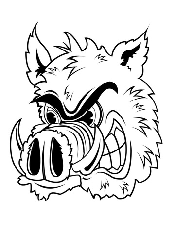 360x480 Wild Boar Head Coloring Page Free Printable Coloring Pages
