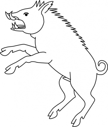 361x425 Wild Boar Clip Art Vector, Free Vector Graphics