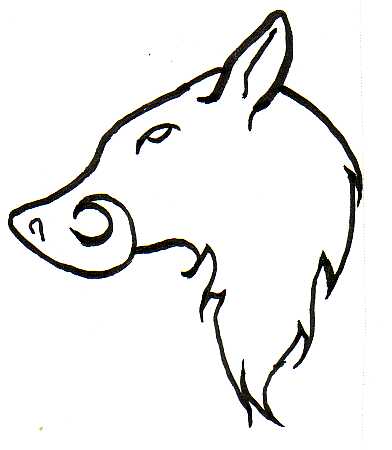 392x450 Outline Boar Head Tattoo Design