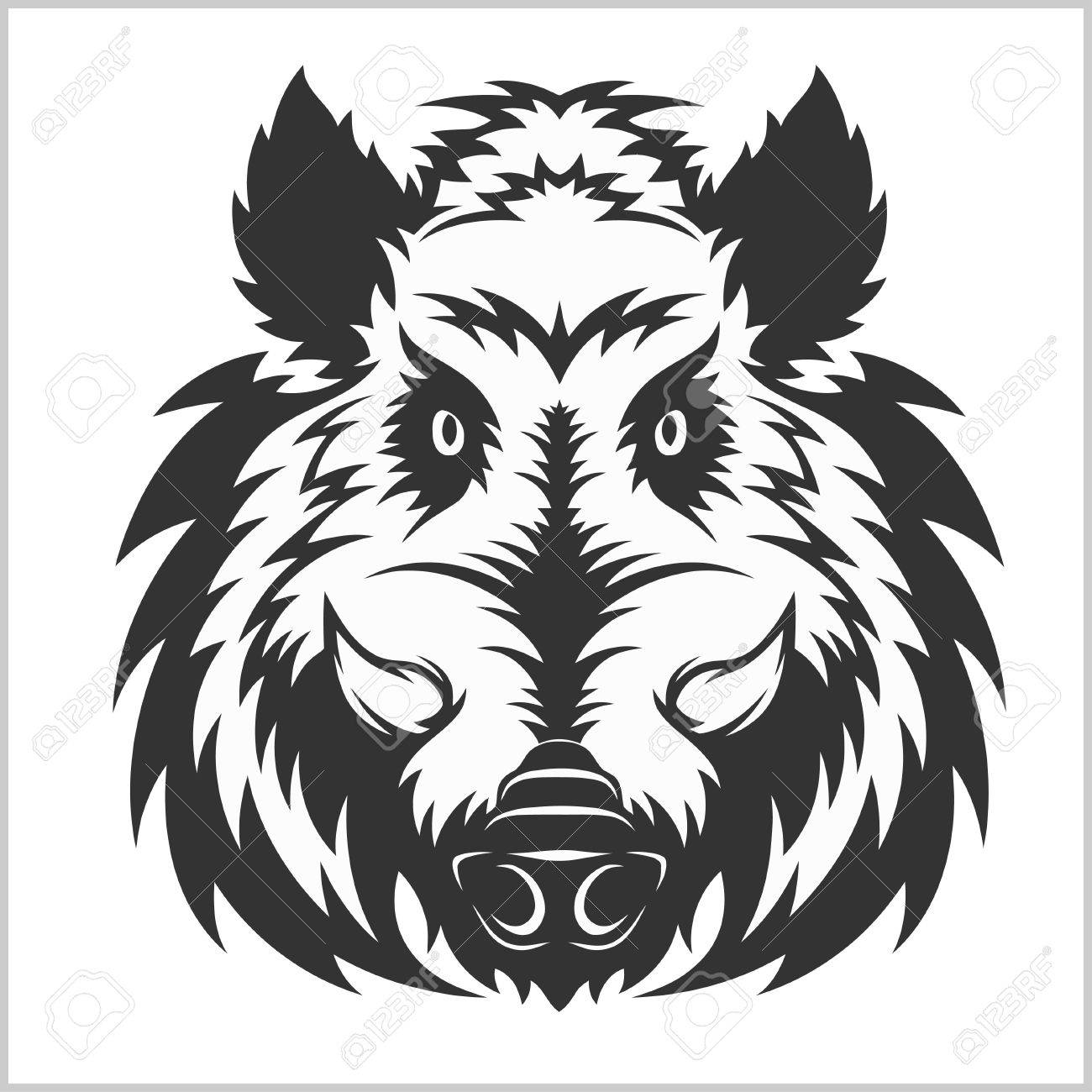 1300x1300 Wild Boar Head Logo Mascot Emblem