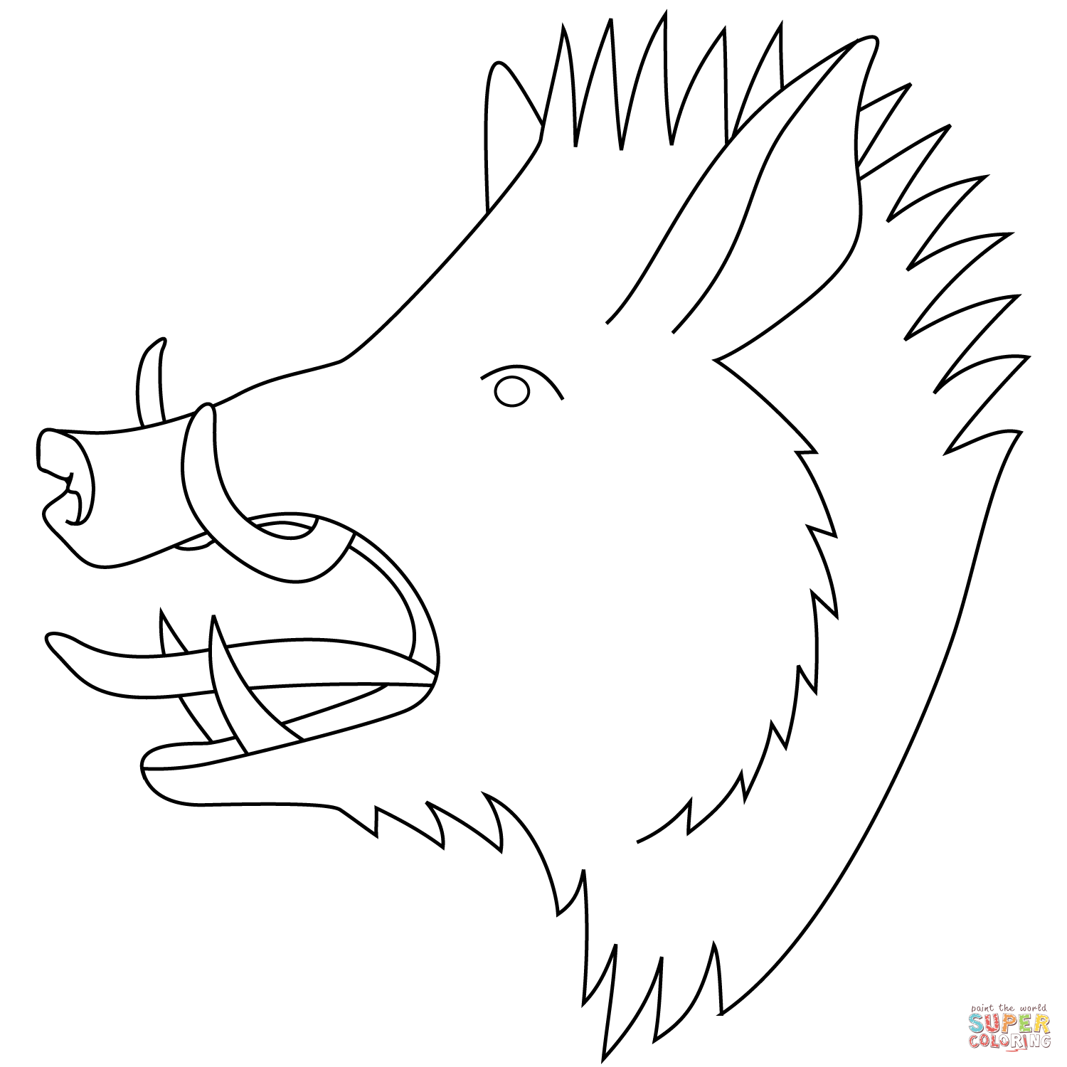 1500x1500 Wild Boar Head Coloring Page Free Printable Coloring Pages