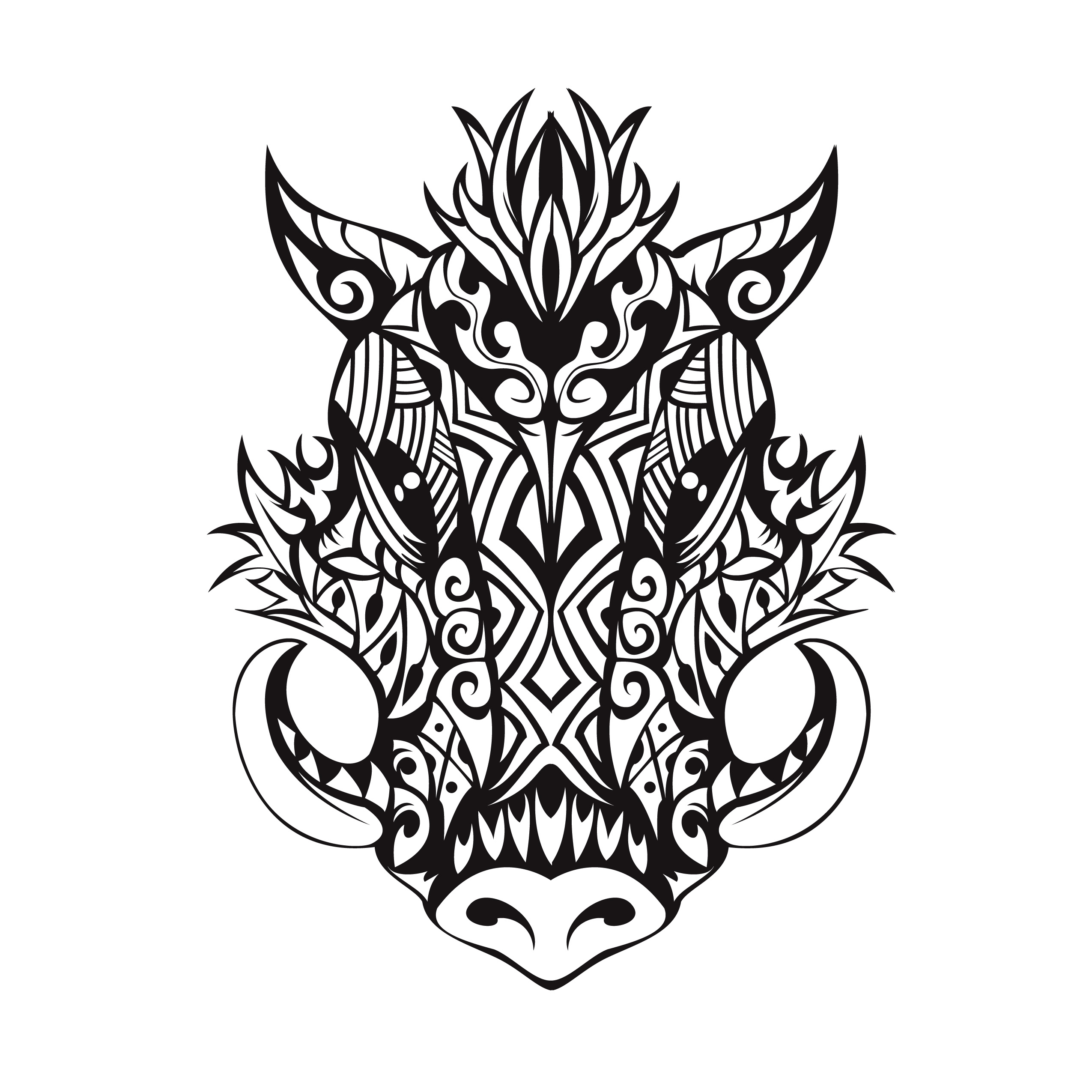 2550x2550 Tribal Boar Tattoo Tattoo Design Tattoo, Tatting