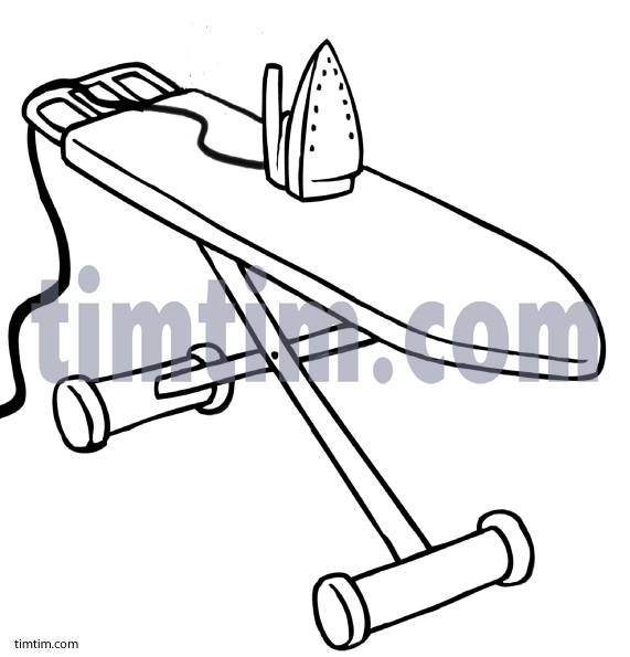 571x595 Free Drawing Of Ironing Board Bw From The Category Building Home