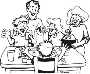 300x247 Family Playing Board Games Clipart