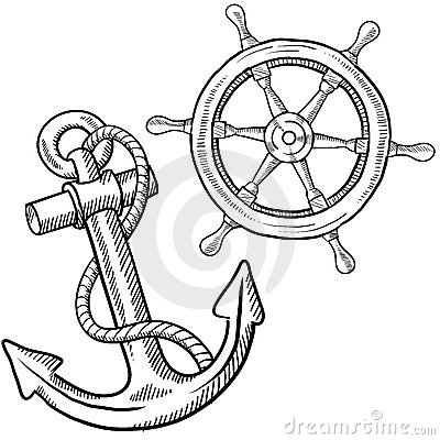 400x400 Ships Wheel And Anchor Drawing Come On, Its Just A Tattoo