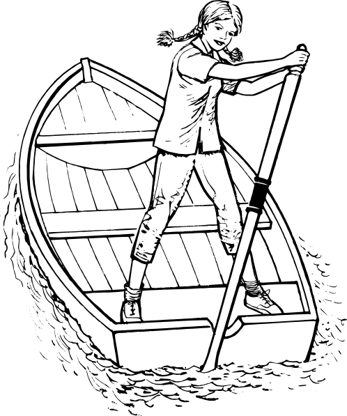 498x597 Girl Rowing Boat Clip Art