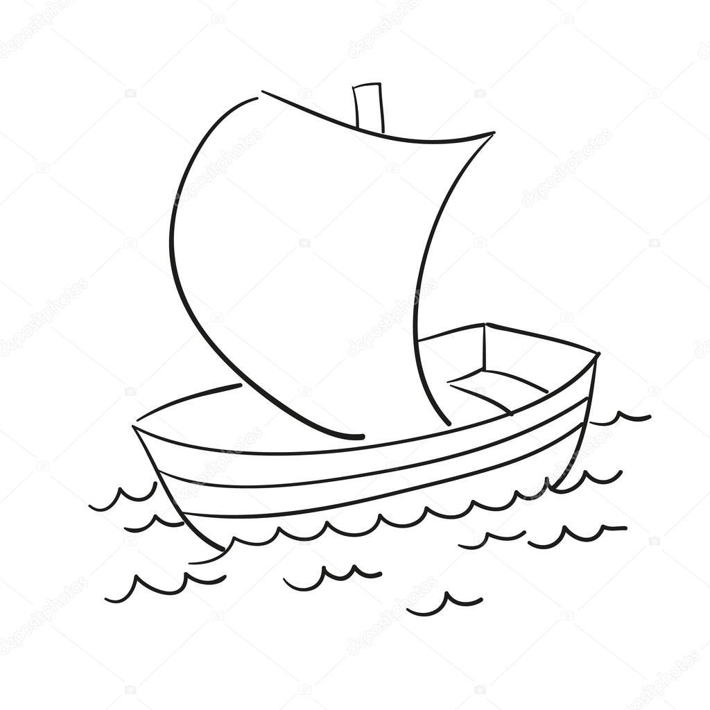 1024x1024 Vector Sketch Of The Boat Stock Vector Lizalutik