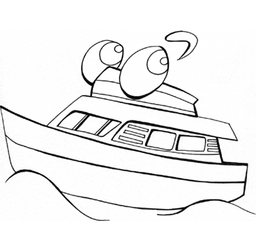 370x364 Free Boat Coloring Pages For Kids, Free Printable Transportation Pages