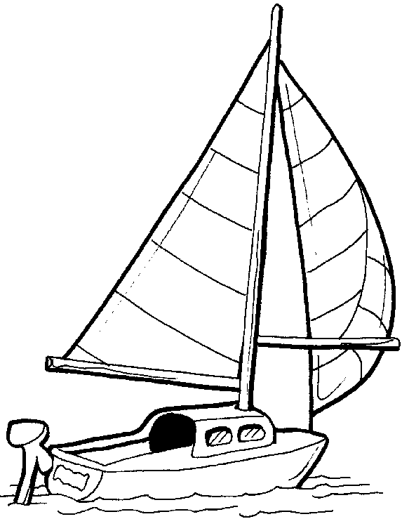 573x739 Coloring Little Boat Picture