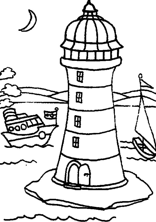 600x850 Coloring Pages Lighthouses Sailboats Sailboat Coloring Page