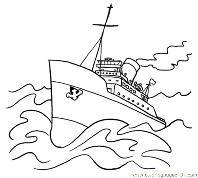 650x586 Big Ship Coloring Page