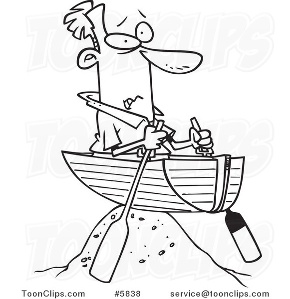 581x600 Cartoon Black And White Line Drawing Of A Guy Left High And Dry