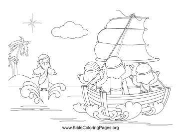 363x281 Jesus Walks On Water Coloring Page