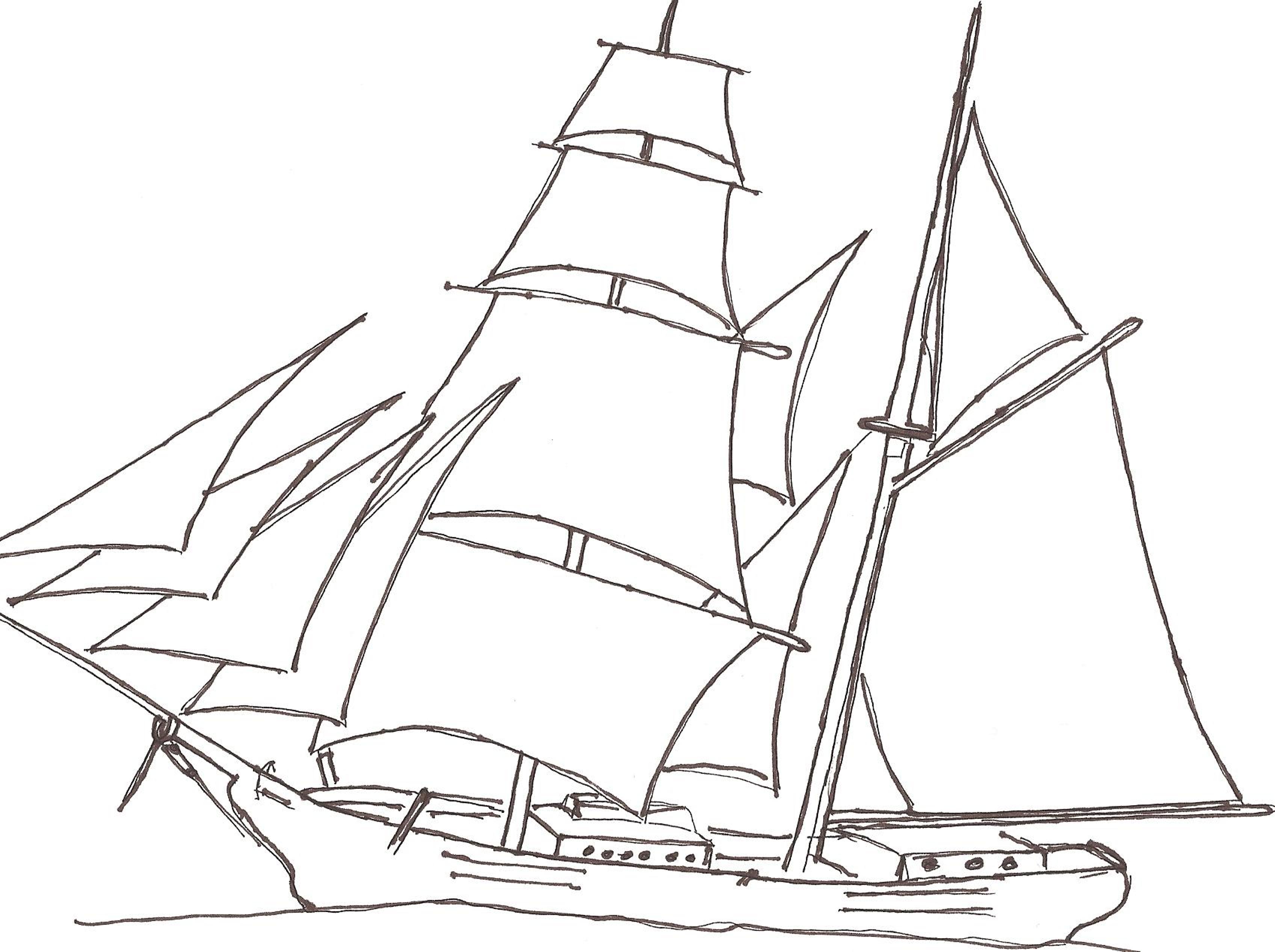 3394x2534 Simple Pirate Ship Drawing How To Draw A Pirate Ship Step By Step