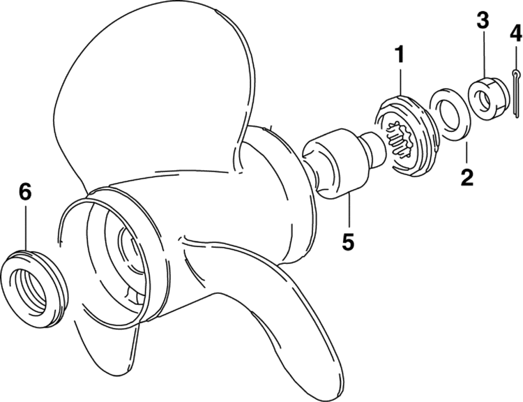 750x576 Johnson Propeller Hardware Parts For 2006 15hp J15rl4sdm Outboard