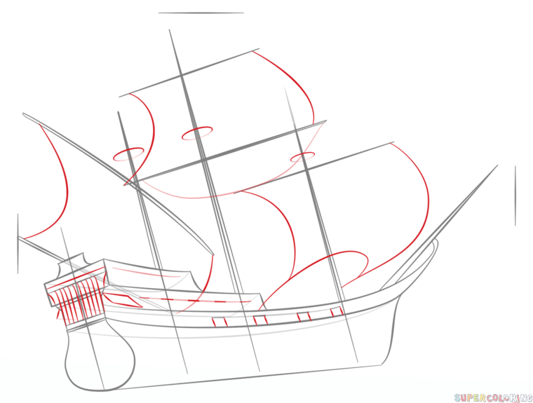 760x575 How To Draw A Pirate Ship Step By Step. Drawing Tutorials For Kids