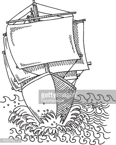 371x463 Drawn Ship Ship Line